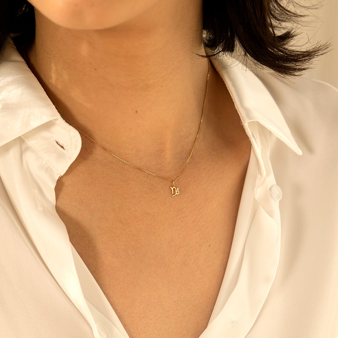 CAPRICORN | Zodiac Charm With Diamond Necklace Charms AURELIE GI