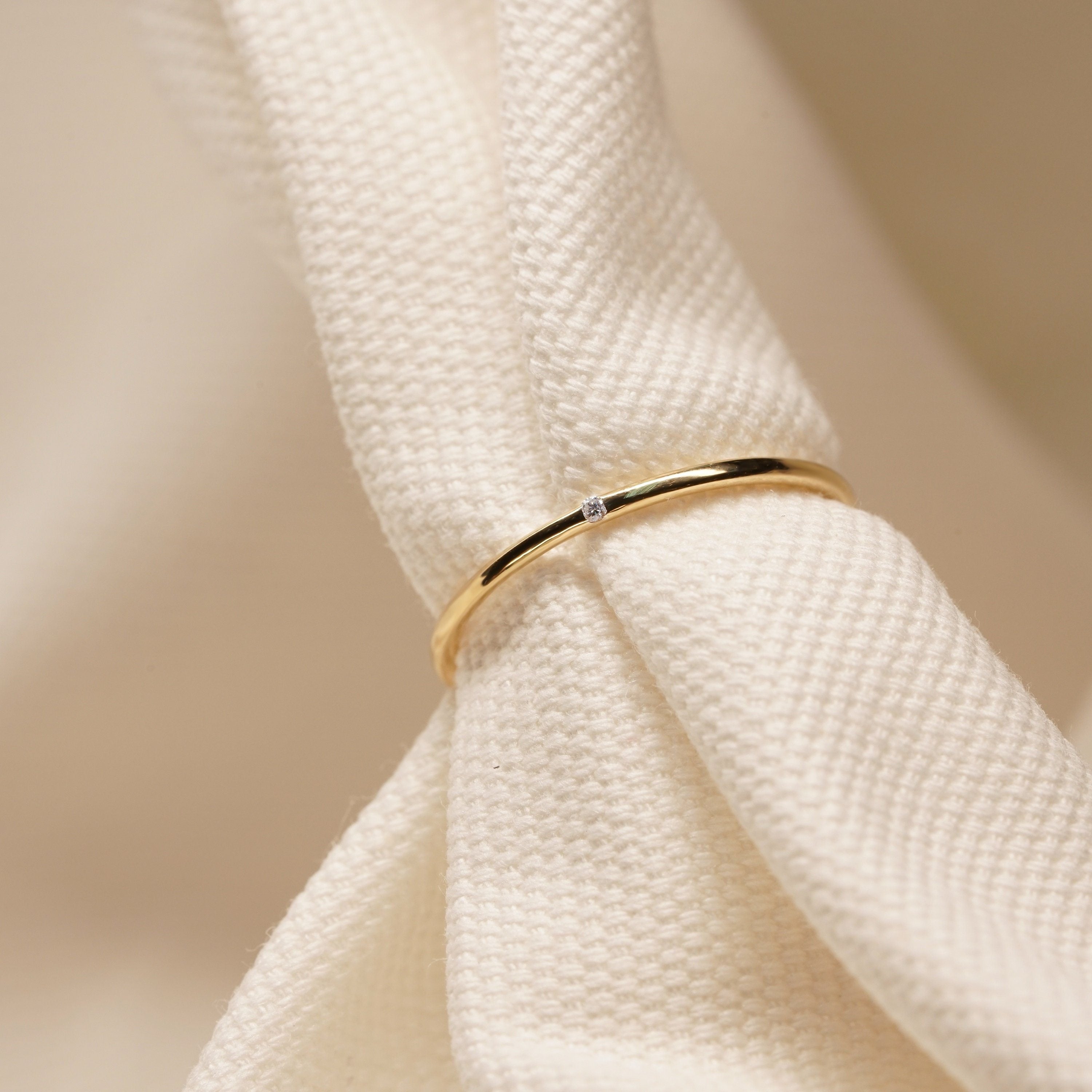 ZOE| Single Diamond Band Rings AURELIE GI