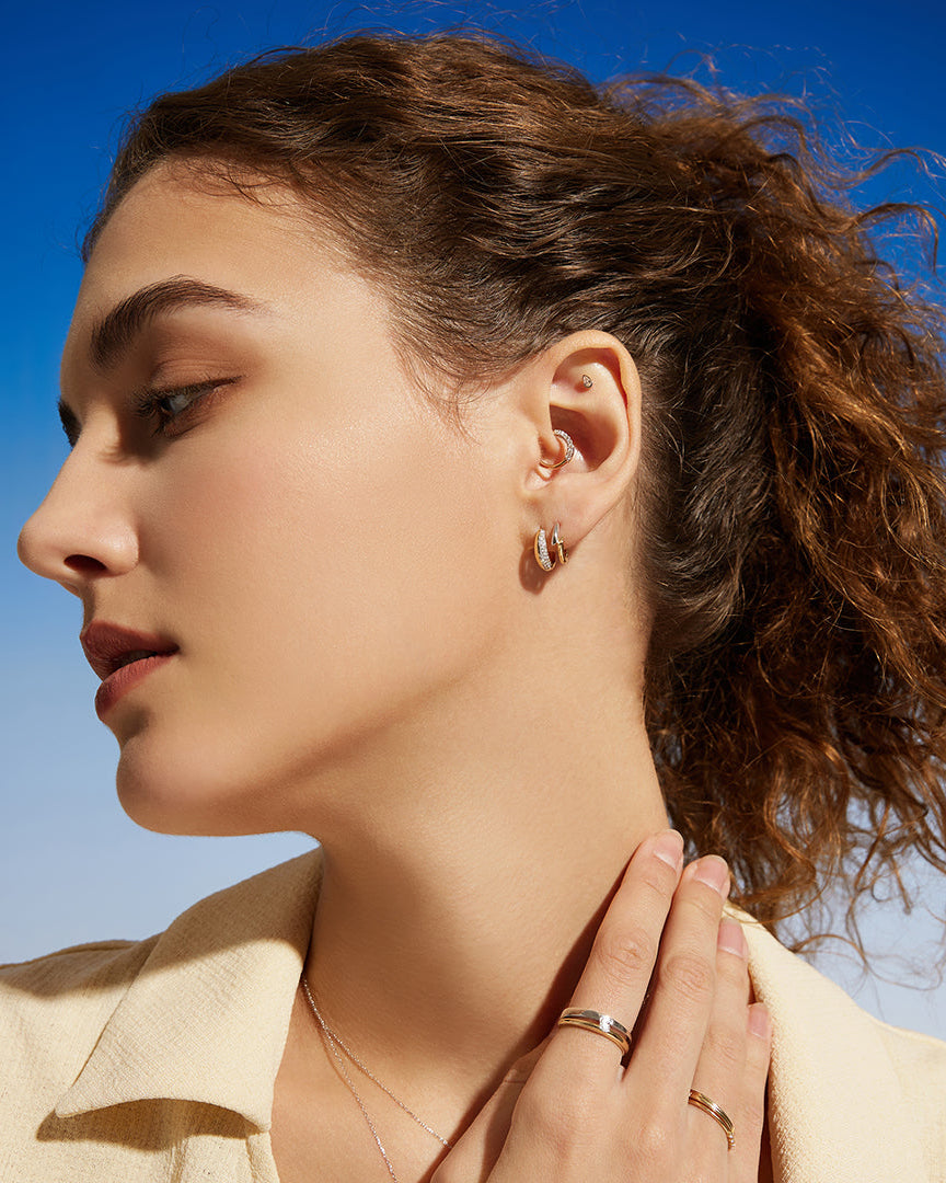 DICARRO | Two-Tone Pave Lab Grown Diamond Clicker Earring