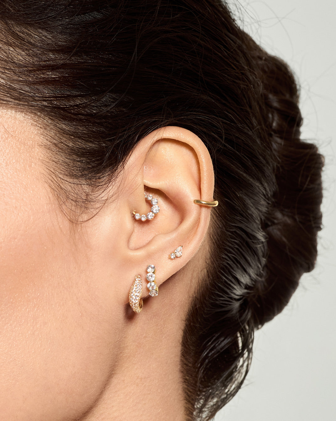 Pavé Curved Diamond Hoops