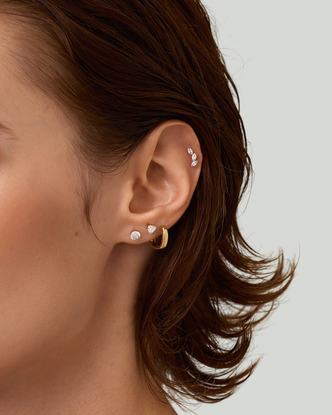 Marquise Trio Lab-Grown Diamond Threadless End