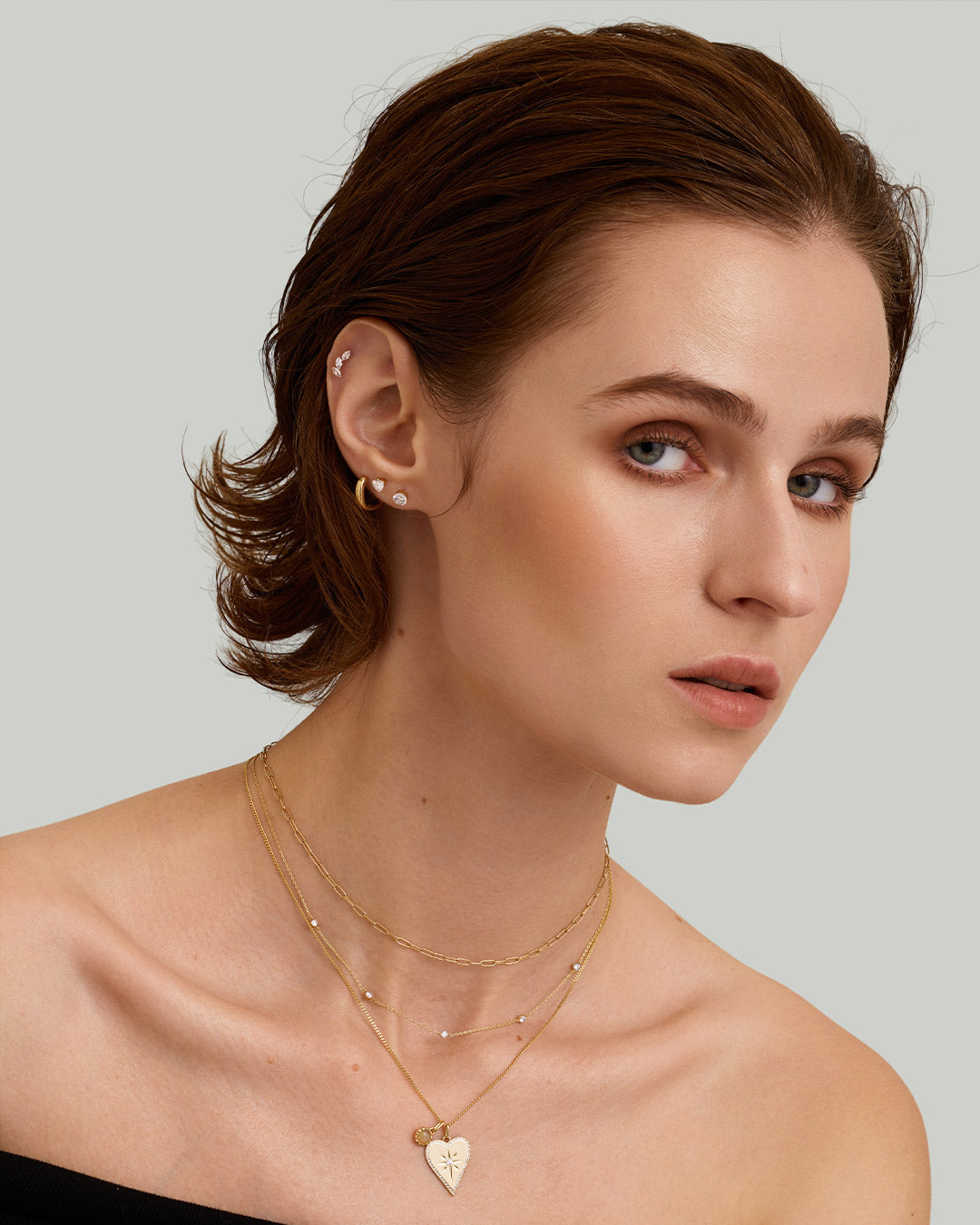 Marquise Trio Lab Grown Diamond Flatback Stud