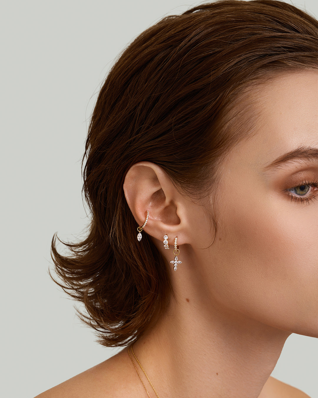 Lab Grown Diamond Cross Earring Charm