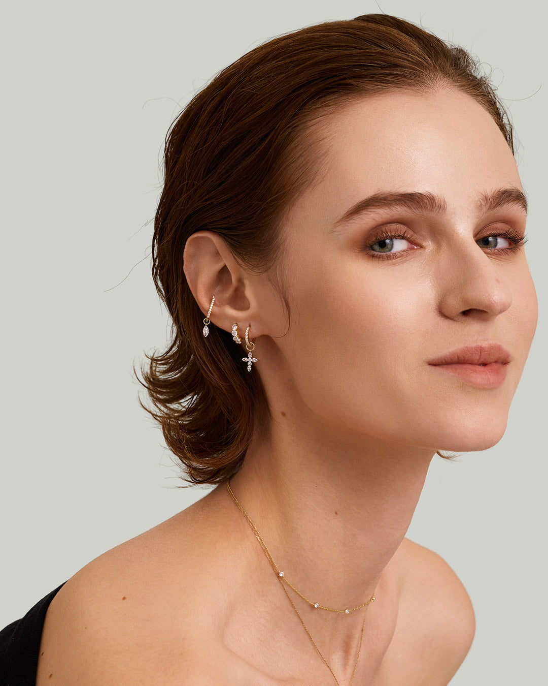 Lab Grown Diamond Cross Earring Charm