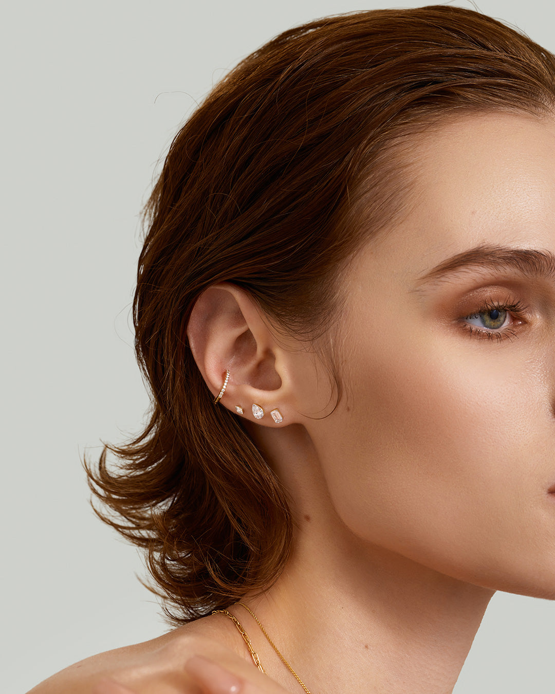 Baguette Lab Grown Diamond Flatback Stud