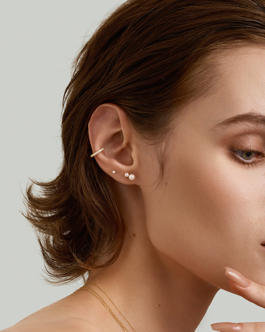 ALBA | Double Pearl Single Stud Earring