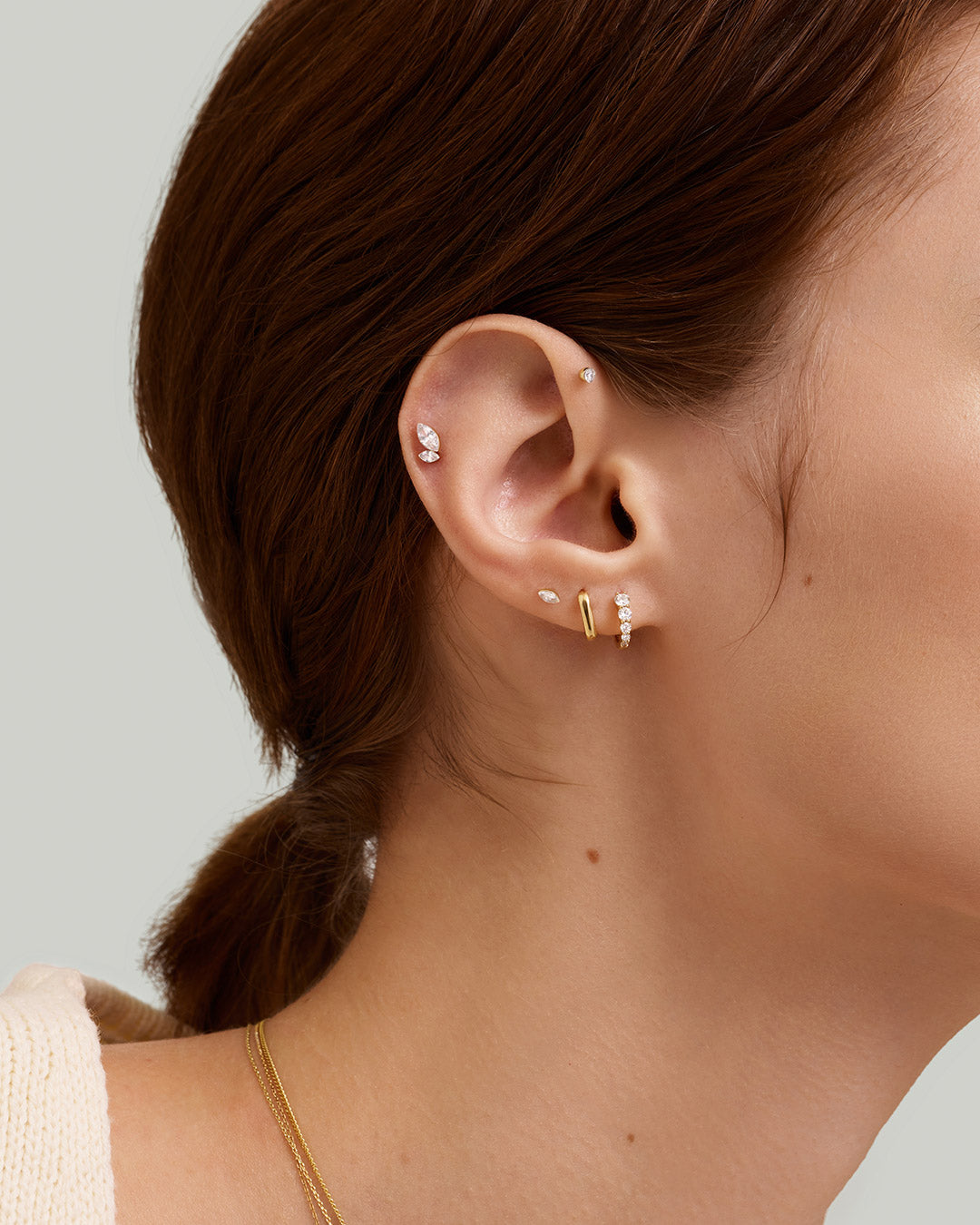 Marquise Lab Grown Diamond Flatback Stud