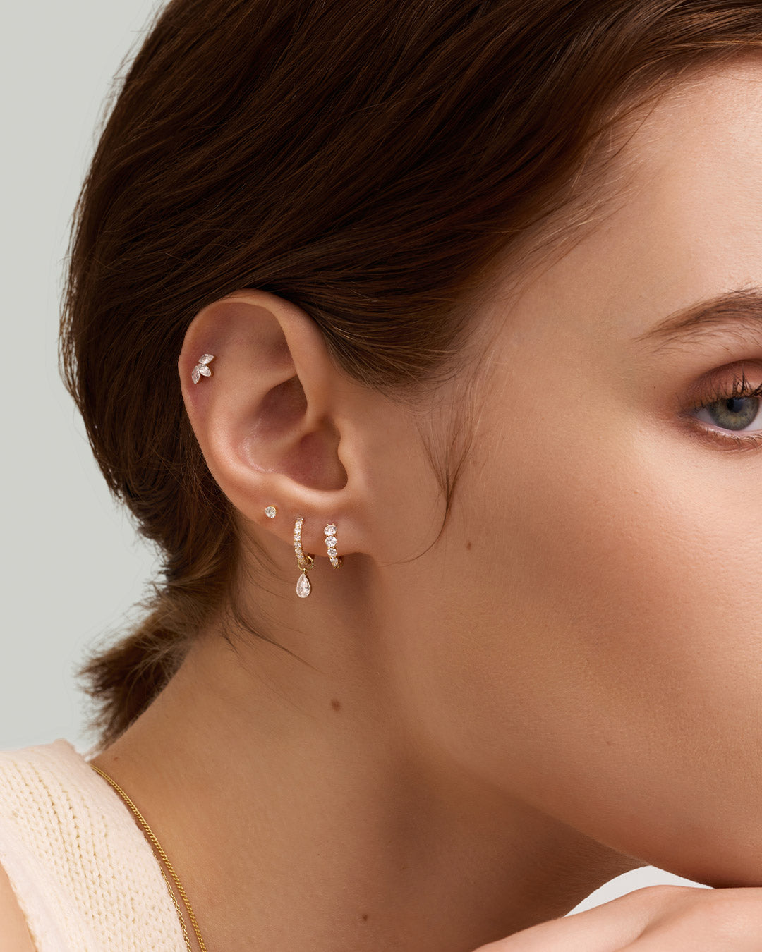 Lotus Lab Grown Diamond Flatback Stud