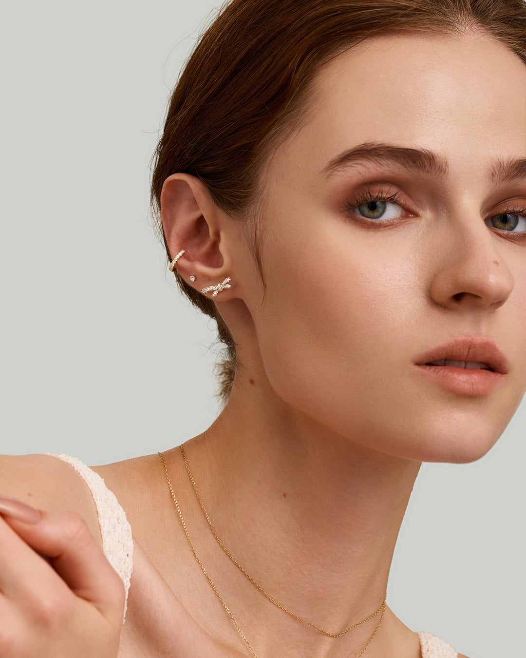 Lab Grown Diamond Bow Pair Stud Earrings