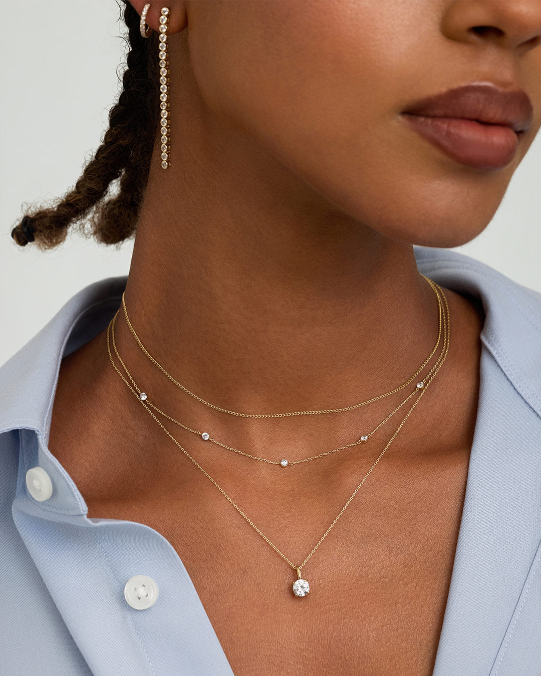 Round Lab Grown Diamond Necklace Charm