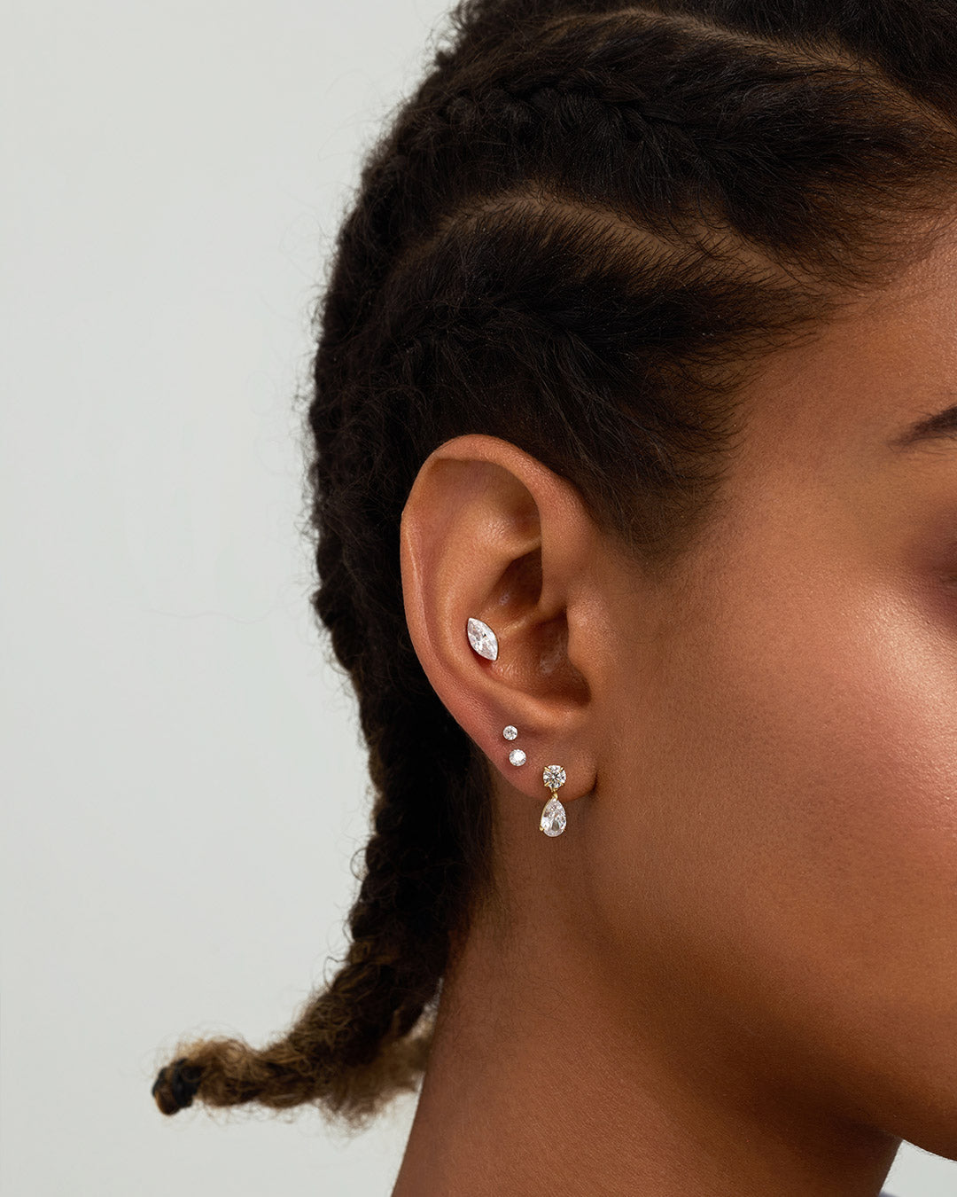 Marquise Lab Grown Diamond Flatback Stud