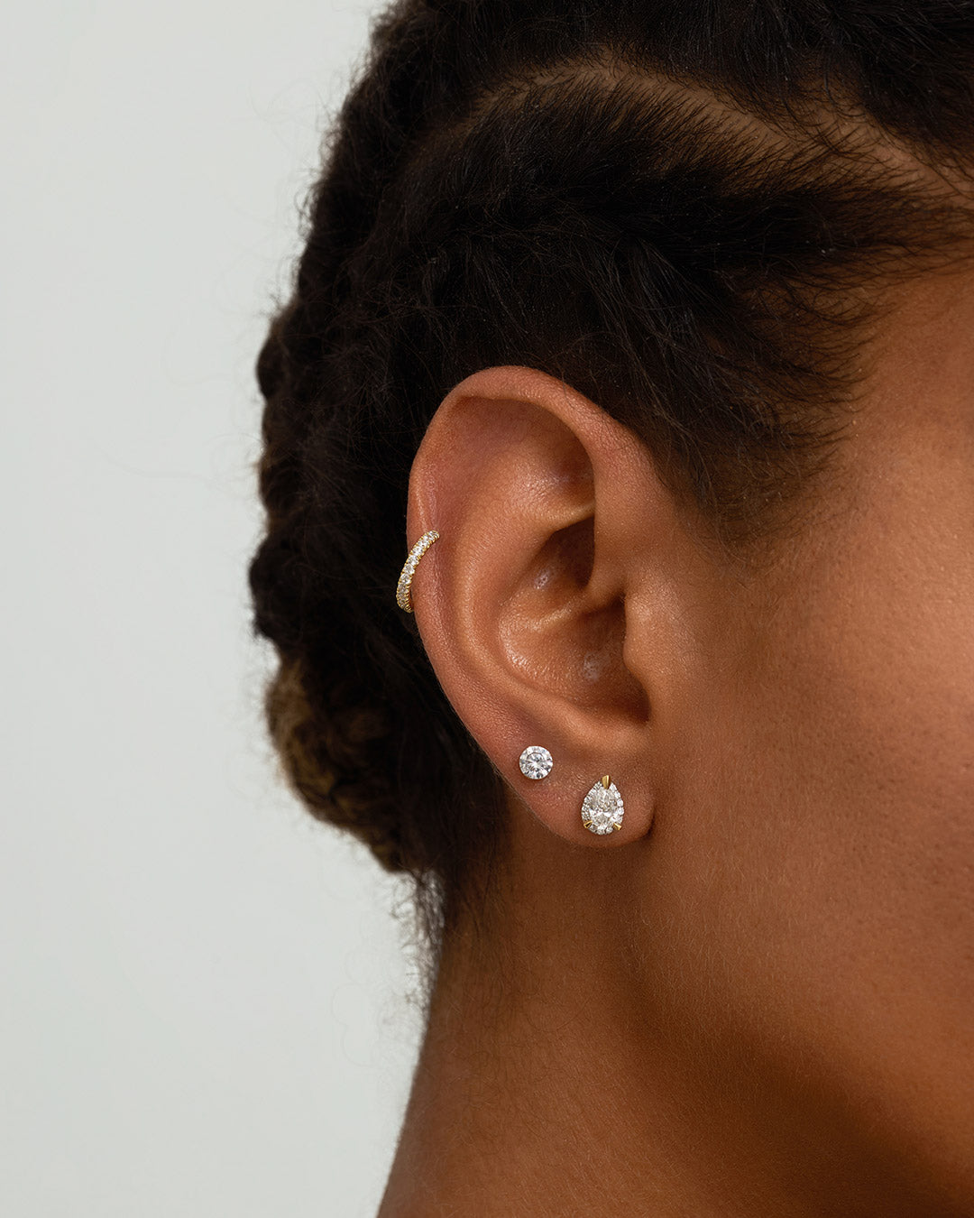 Pear Lab Grown Diamond Threaded Flatback