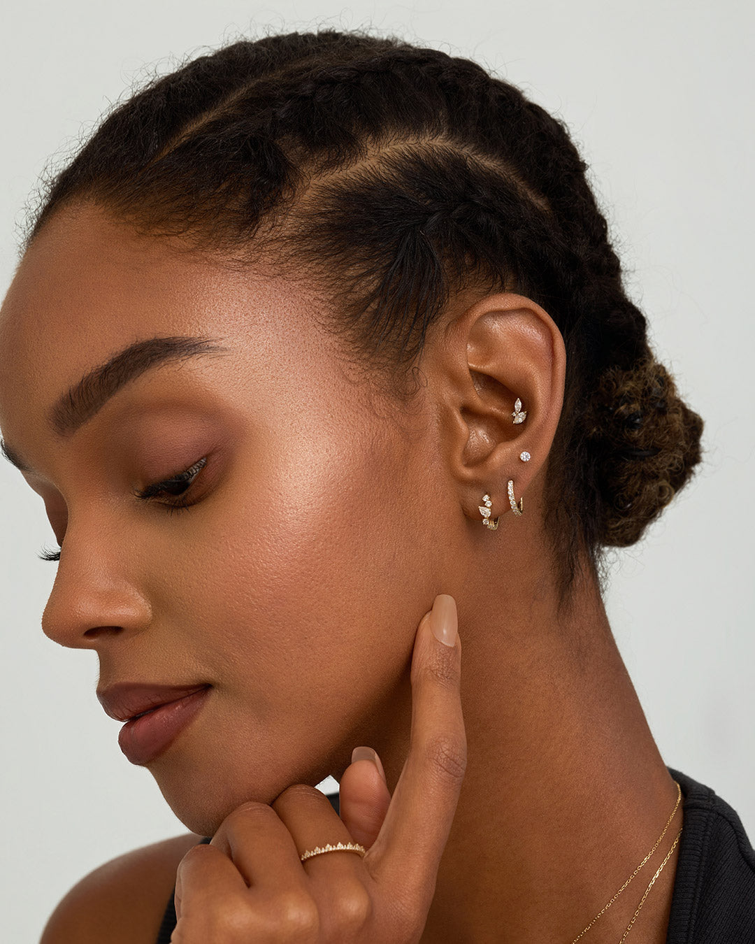 ARTEMIS | Marquise Lab Grown Diamond Threadless Flatback Earring