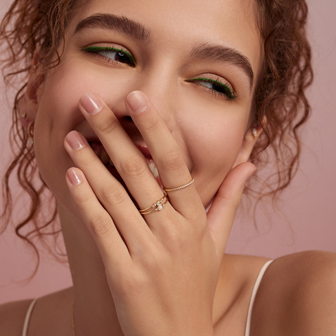ZEPHYR | Opal and Lab Grown Diamond Ring