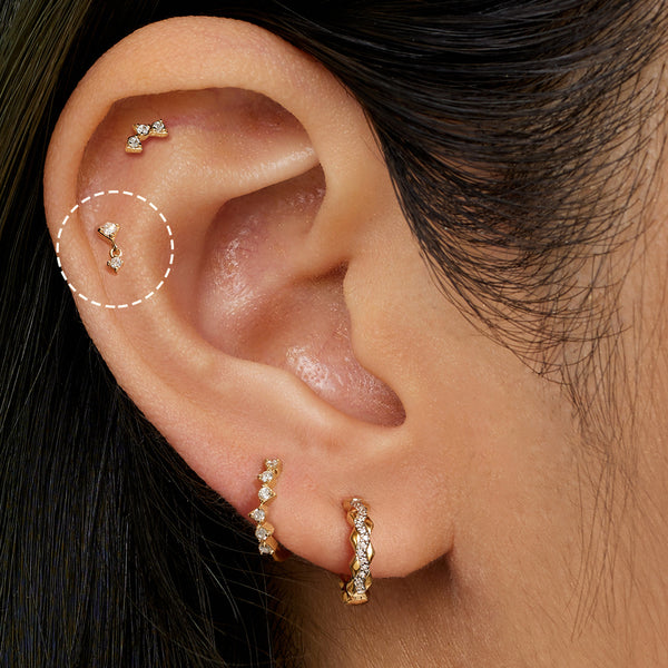14k solid gold Lab-Grown Diamond Single Stud Earring