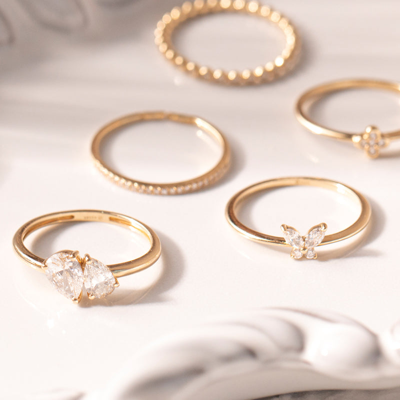 Romantic 14K gold ring with lab-grown diamonds, ideal for Valentine’s Day or anniversary gifting