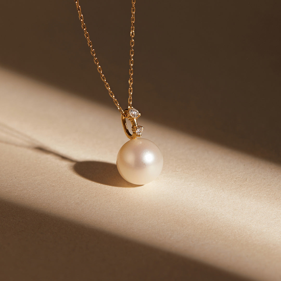 aurelie gi 14k gold Pearl with Lab Grown Diamond Accent Necklace