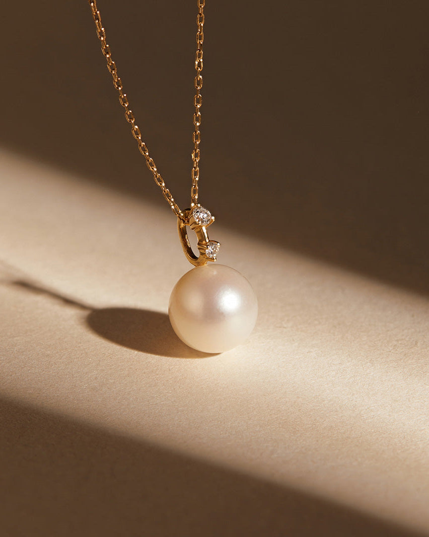 aurelie gi 14k gold Pearl with Lab Grown Diamond Accent Necklace