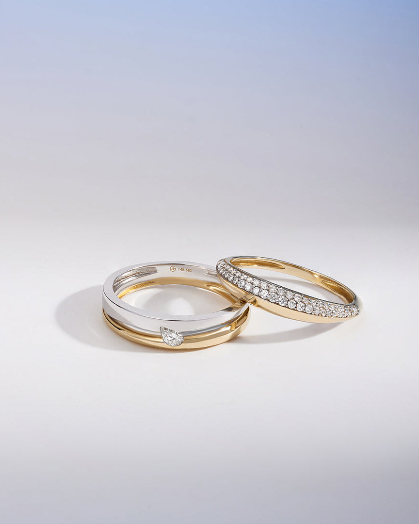 Two-Tone Pave Lab Grown Diamond Ring