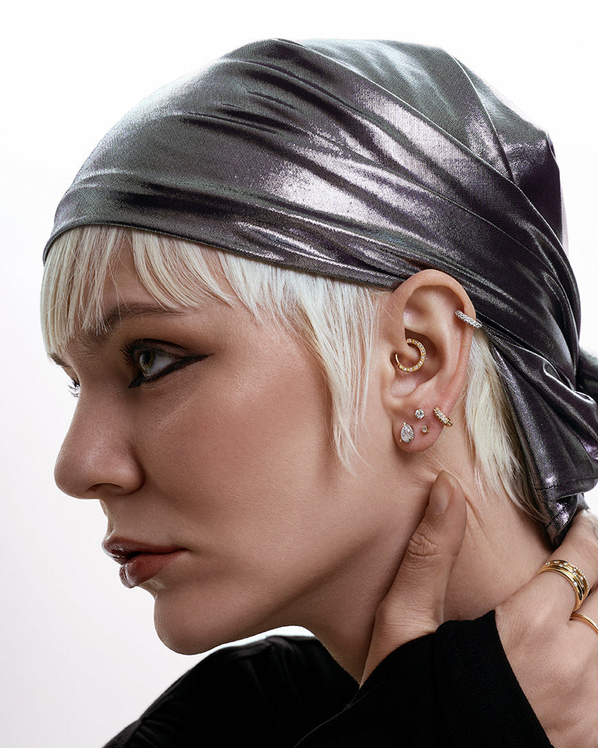 IGGY | Pear Lab Grown Diamond Threadless Flatback Earring