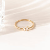 Delicate butterfly ring crafted in 14K gold, featuring marquise and round lab-grown diamonds