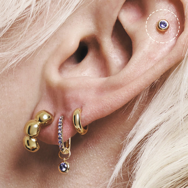 DONATELLA | Lab Grown Sapphire Threadless Flatback Earring