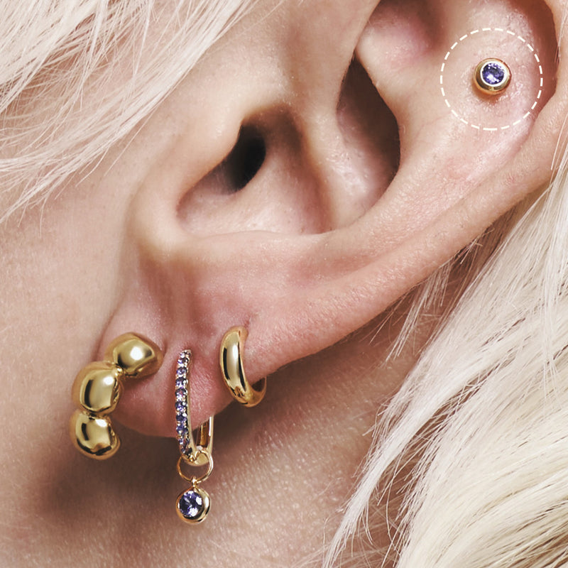 DONATELLA | Lab Grown Sapphire Threadless Flatback Earring