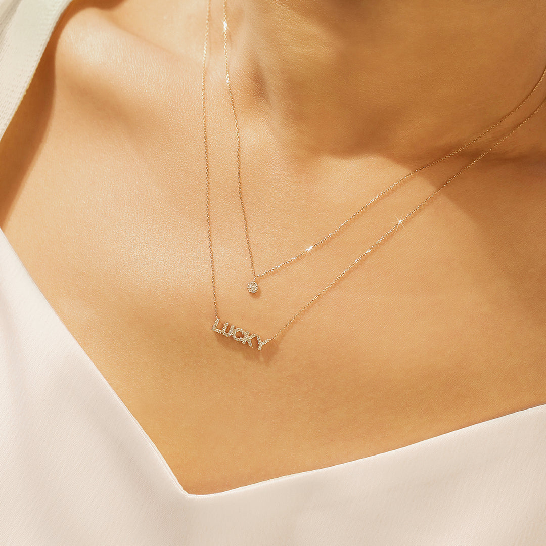 aurelie gi 14k gold Diamond Disc Necklace free shipping