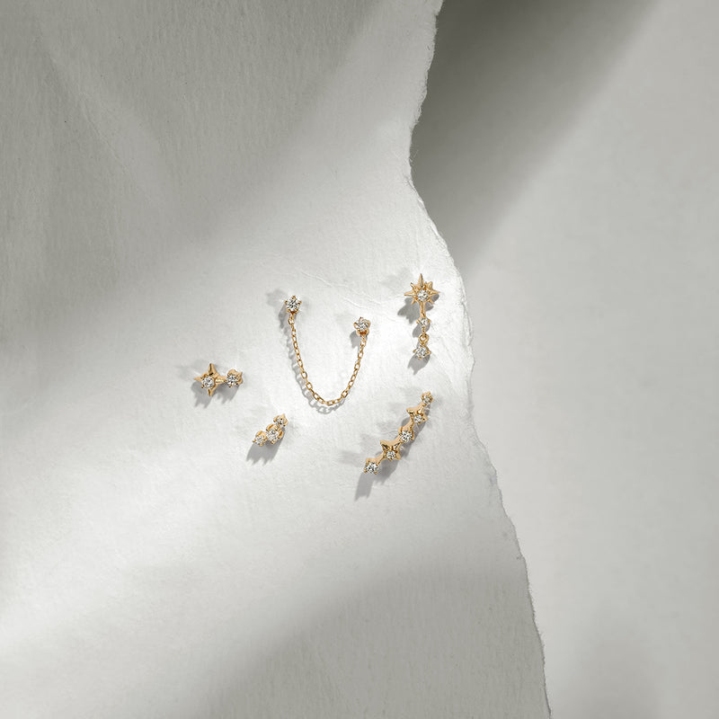 DIANA  Dangling Diamond Threadless Flatback Earring – AURELIE GI