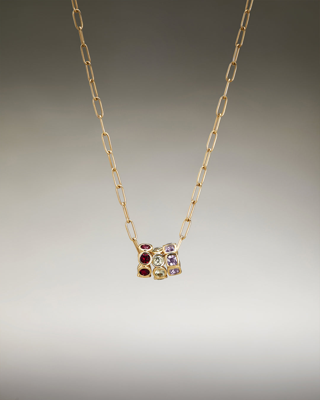Bezel-Set Gemstone Bangle Charm