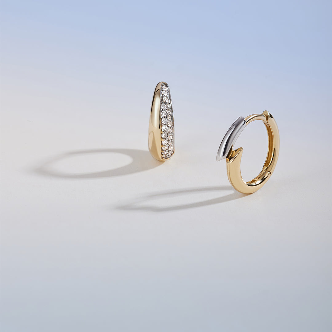 DICARRO | Two-Tone Geometric Huggie Earring