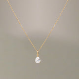 Pear-shaped lab-grown diamond solitaire necklace in 14K gold, perfect for everyday elegance