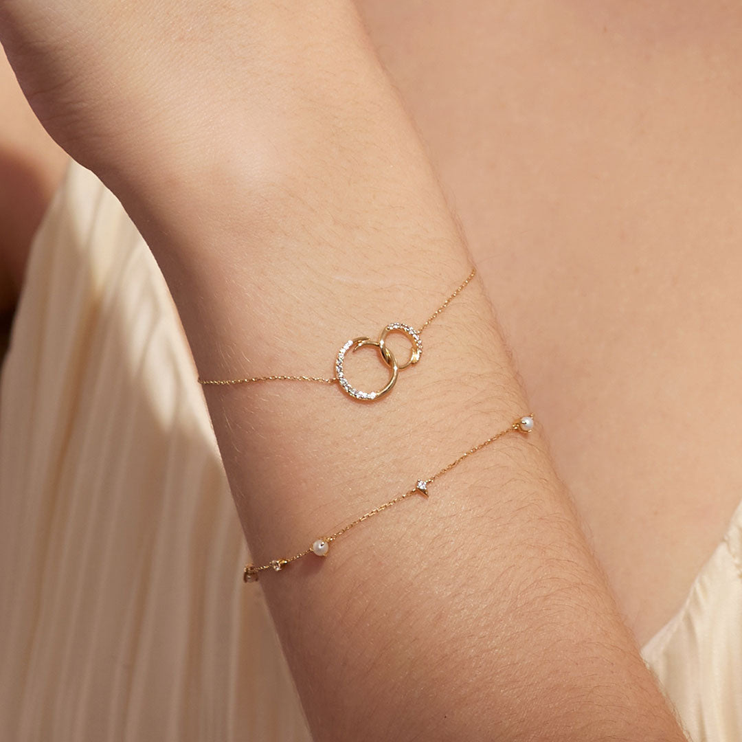  White Sapphire Interlinked Swirls Bracelet