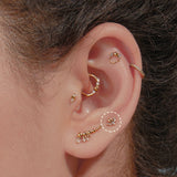 Lab Grown Diamond Cluster Threadless Flatback Earring