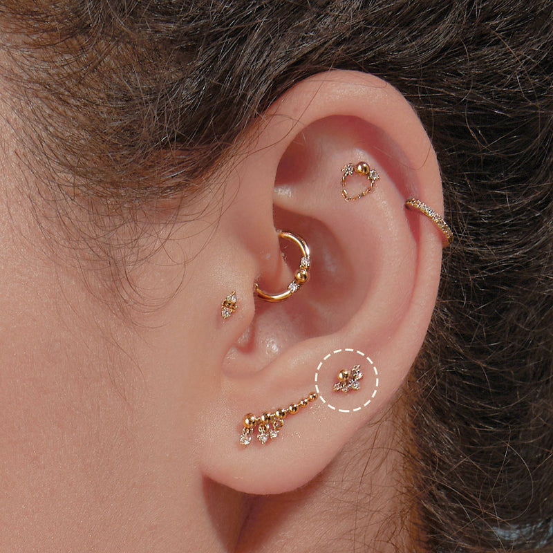 Lab Grown Diamond Cluster Threadless Flatback Earring