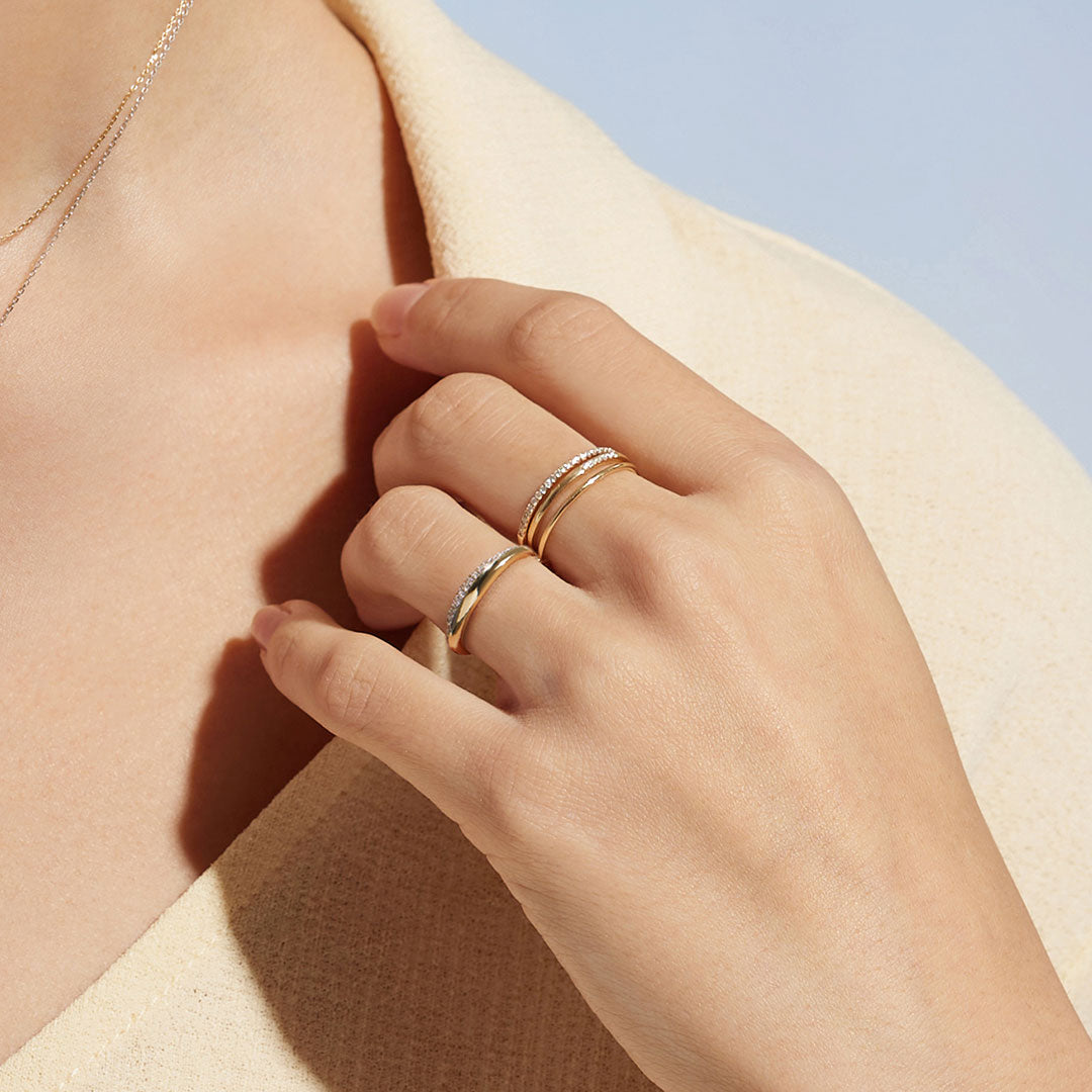 Two-Tone Pave Lab Grown Diamond Ring