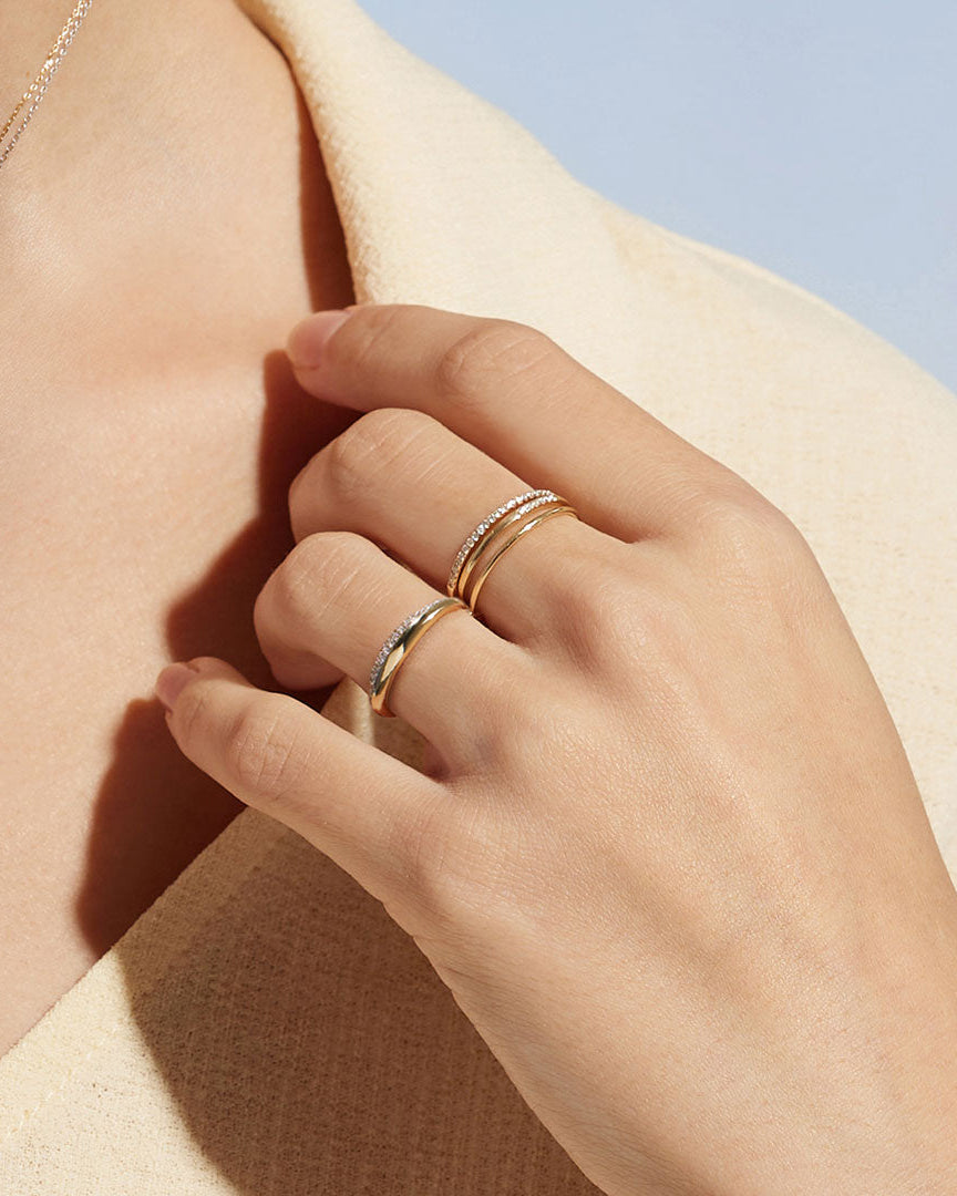 Two-Tone Pave Lab Grown Diamond Ring