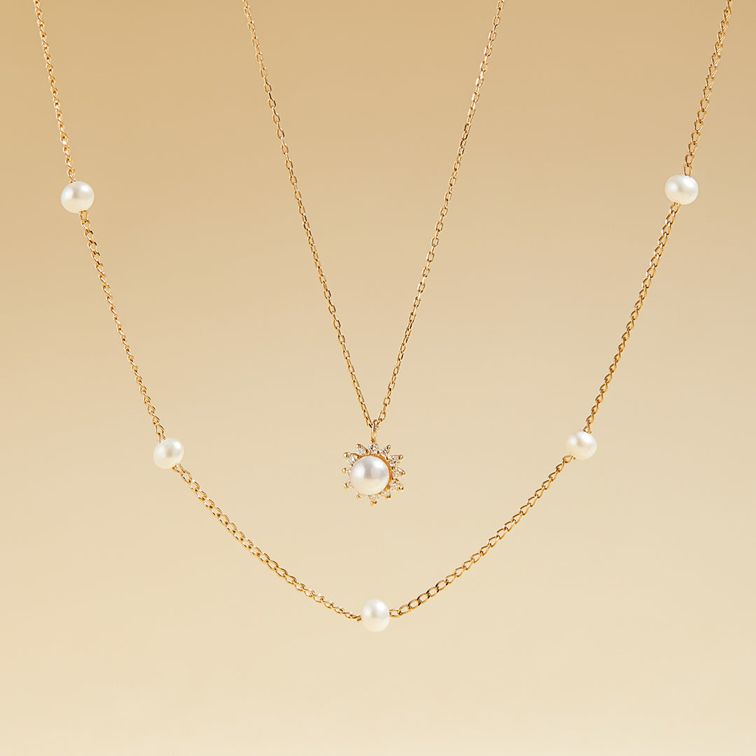 CAROLINA | Pearl Station Necklace