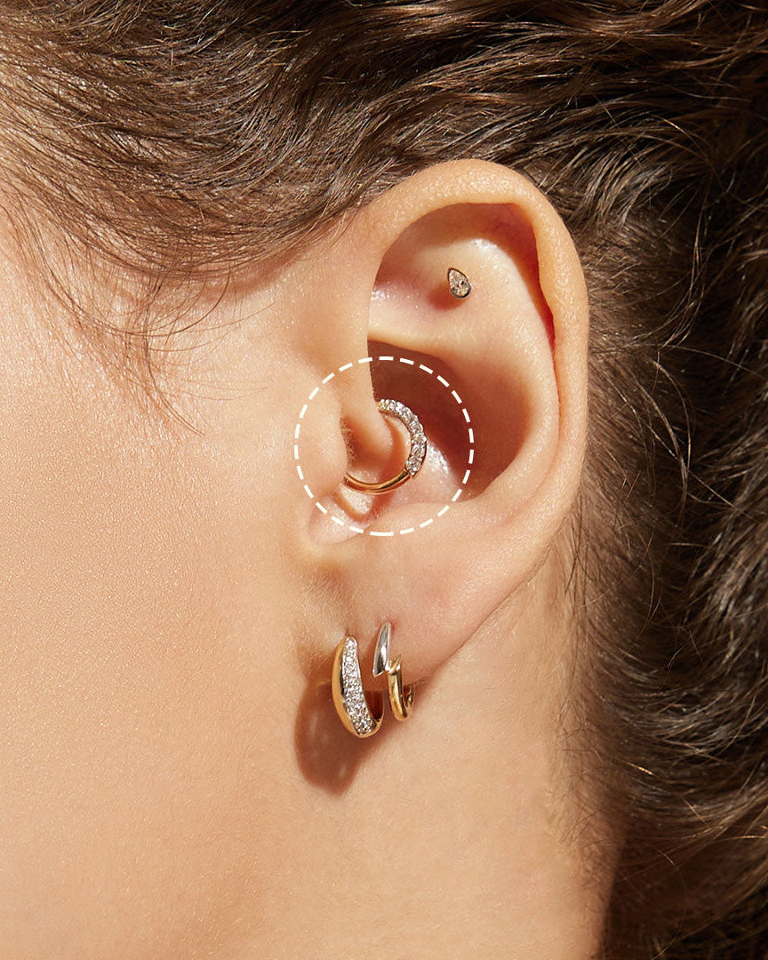 Two-Tone Pave LGD Clicker Earring