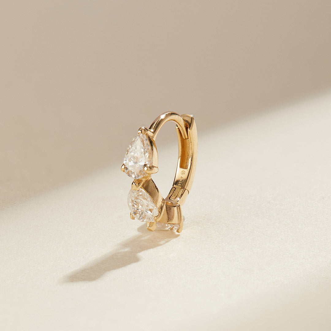 aurelie gi Triple Pear Lab Grown Diamond  earring