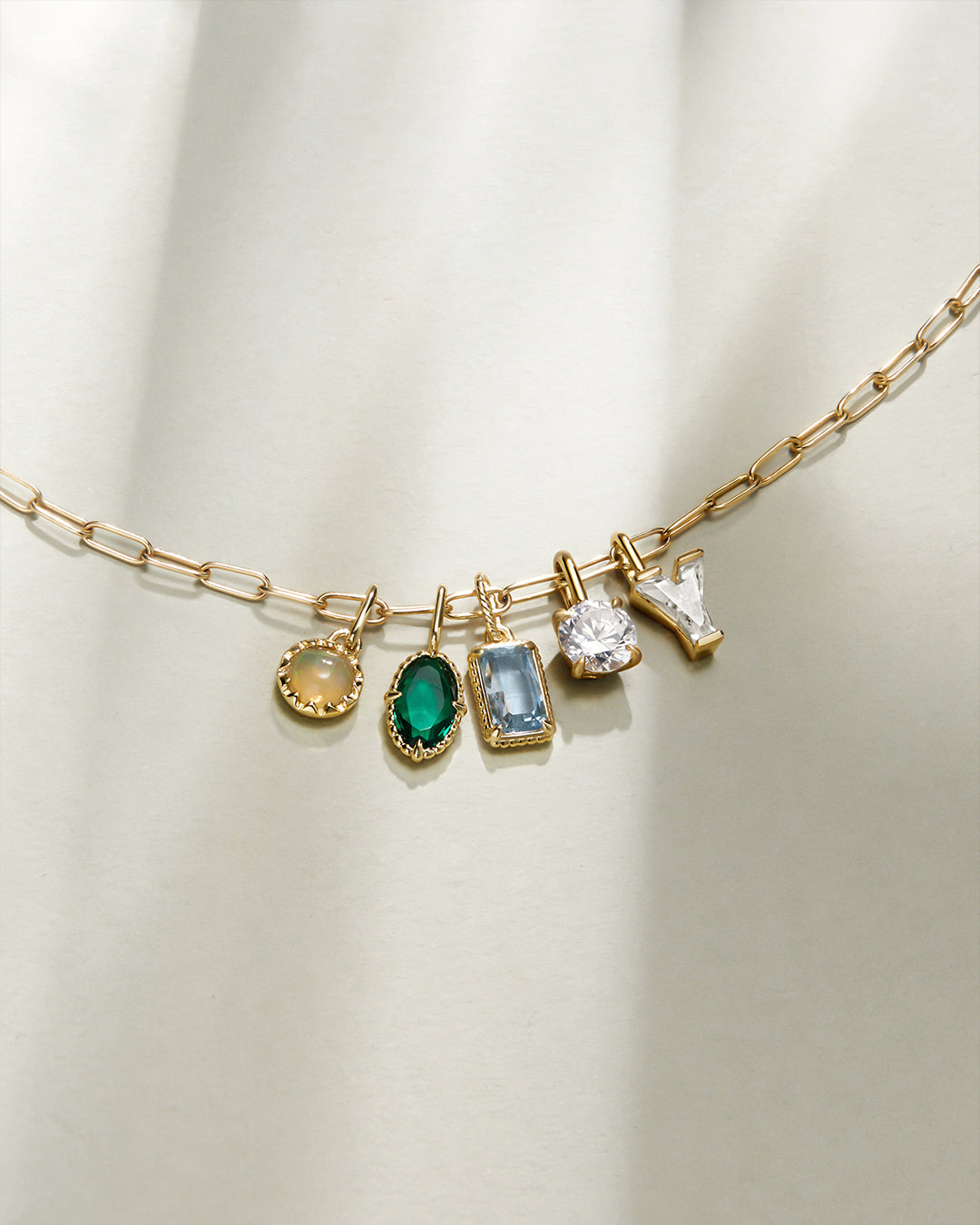 14K Gold Initial Lab-Grown Diamond Charm