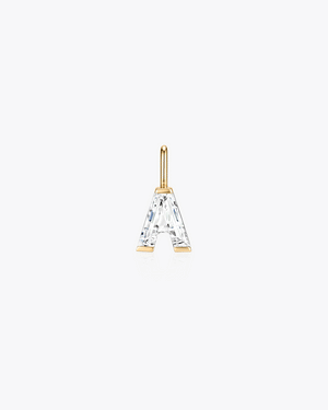 14K Gold Initial Lab-Grown Diamond Charm