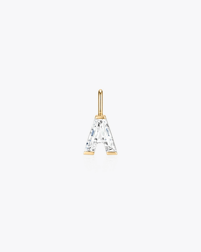 14K Gold Initial Lab-Grown Diamond Charm
