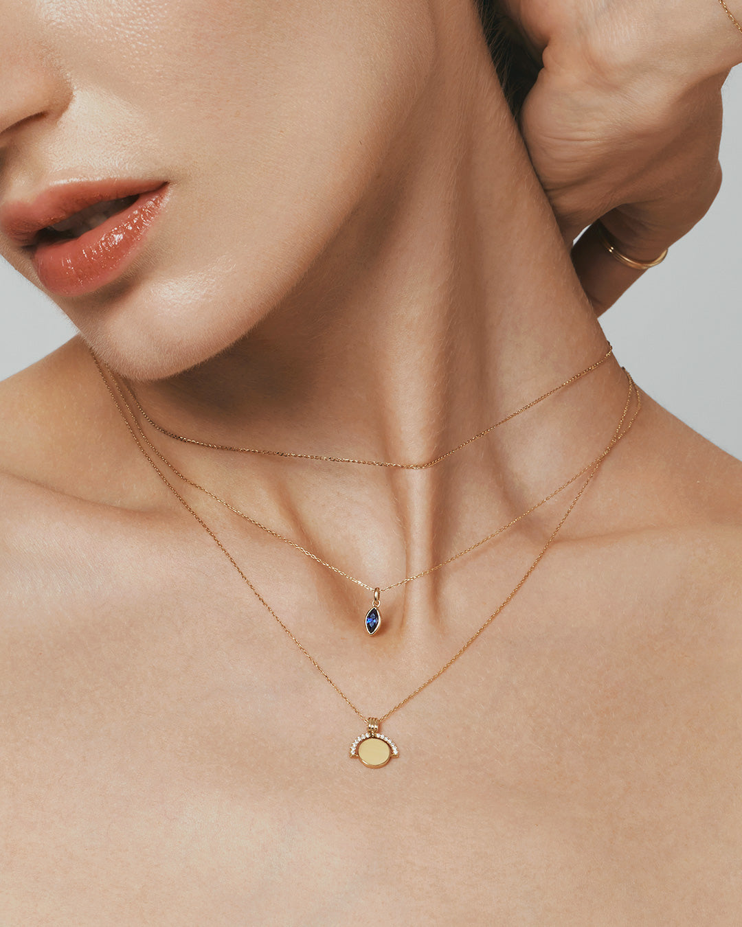 PALOMA | Bezel Marquise Lab Grown Sapphire Necklace