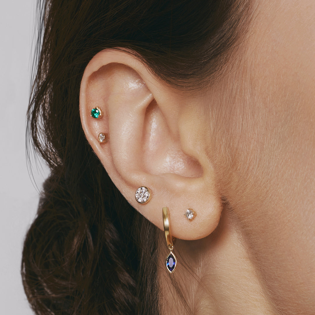 VERDE | Lab Grown Emerald Threaded with Flatback