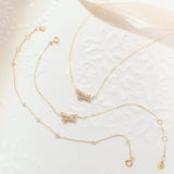 Lab Grown Diamond Bow Necklace