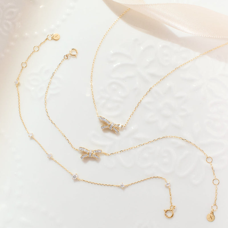 Lab Grown Diamond Bow Necklace