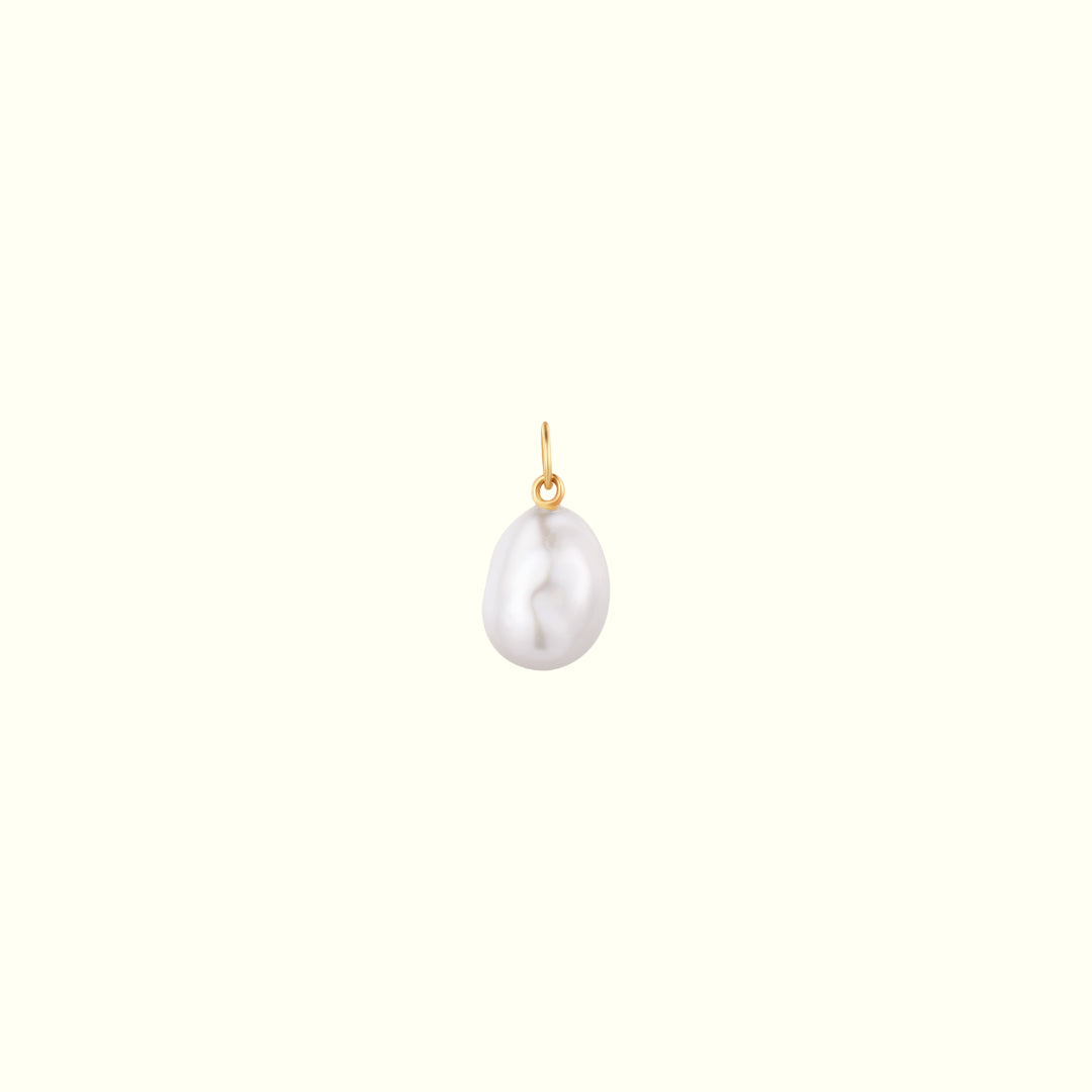 14k gold Baroque Pearl Drop Charm