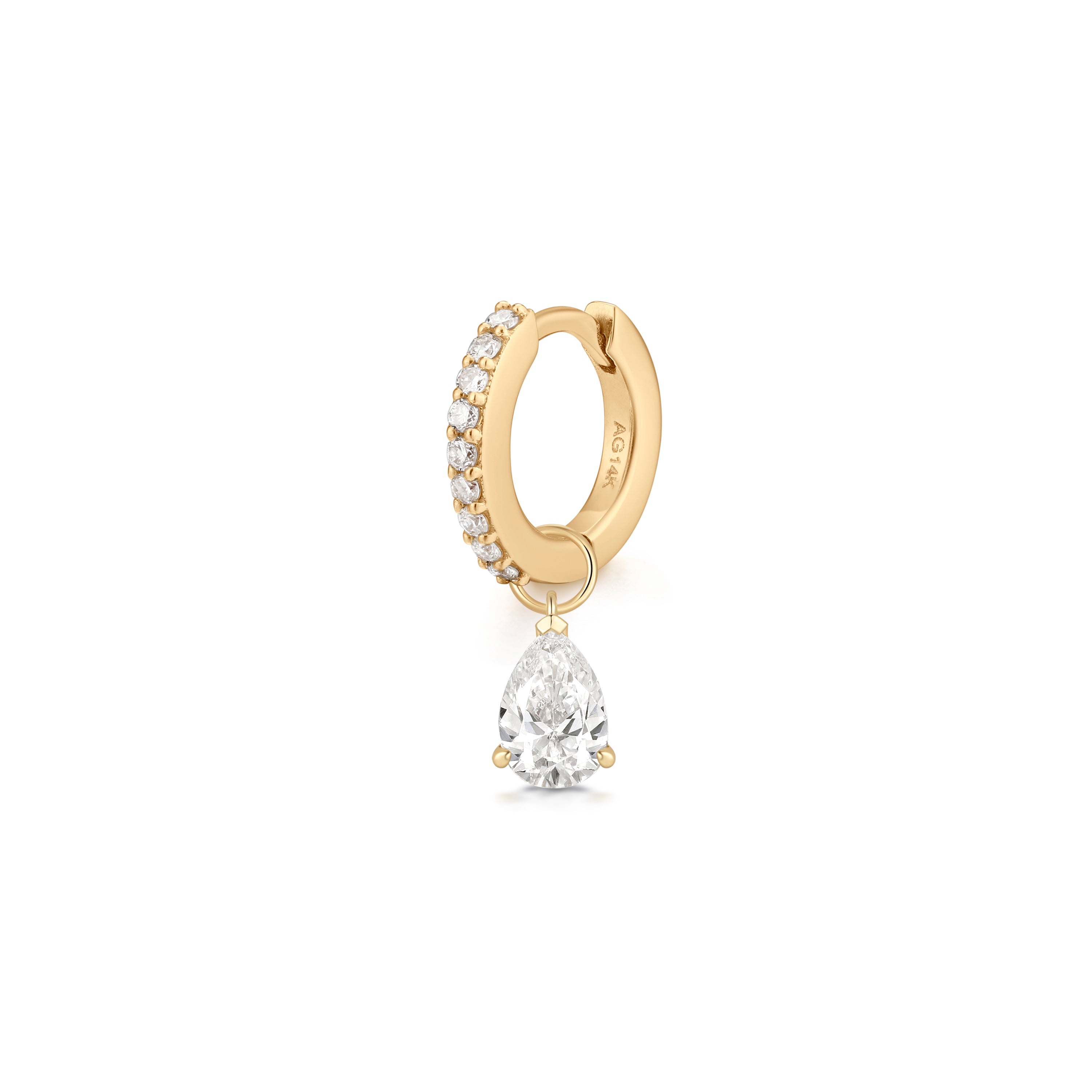 Radiant Diamond Huggie & Charm Set