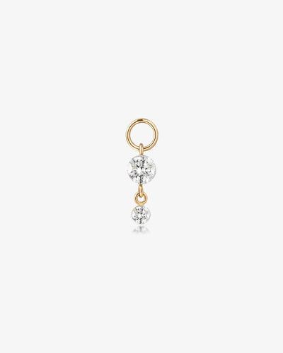 Double Round Lab-Grown Diamond Dangle Earring Charm